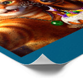 Funny Mardi Gras Cat Dachshund Selfie Squad  Poster (Hoek)