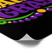 Funny Mardi Gras Costume Mask op Festival Mardi Gr Poster (Hoek)