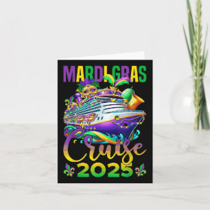 Funny Mardi Gras Cruise 2025 Masker Kralen Vet Tue Kaart