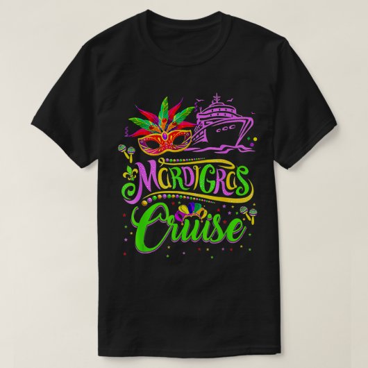 Funny Mardi Gras Cruise Mask Cruise Ship T-shirt (Design voorkant)