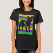 Funny Mardi Gras French Bulldog Beads en Jester H T-shirt (Voorkant)