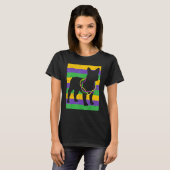 Funny Mardi Gras French Bulldog Beads en Jester H T-shirt (Voorkant volledig)