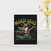 Funny Mardi Gras Gator New Orleans Party Squad Bea Kaart (Gele Bloem)