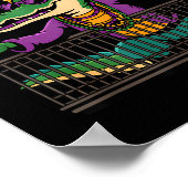 Funny Mardi Gras Gator New Orleans Party Squad Bea Poster (Hoek)