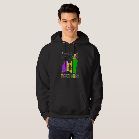 Funny Mardi Gras Maltese Dog Dad Mom Mardi Gras Pr Hoodie (Voorkant volledig)