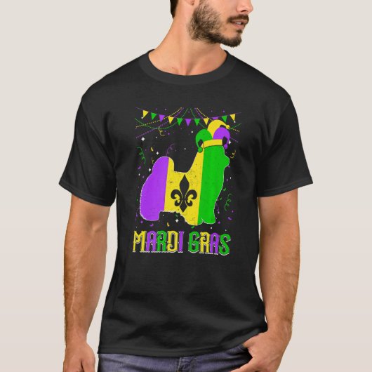 Funny Mardi Gras Maltese Dog Dad Mom Mardi Gras Pr T-shirt (Voorkant)