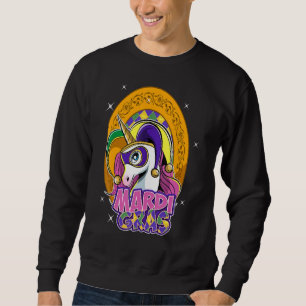Funny Mardi Gras Mascarade Licorne Jester Licorne Trui