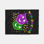 Funny Mardi Gras Mask Louisiana New Orleans Carniv Fleece Deken (Voorkant (Horizontaal))