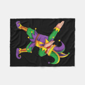 Funny Mardi Gras Outfit Dabbing Jester New Orleans Fleece Deken (Voorkant (Horizontaal))