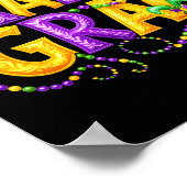 Funny Mardi Gras Parade Jester Hat Beads Men Women Poster (Hoek)