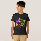 Funny Mardi Gras Parade Jester Hat Beads Men Women T-shirt (Voorkant volledig)