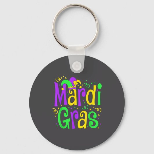 Funny Mardi Gras Parade Outfit Jester Hat Men Wome Sleutelhanger (Voorkant)