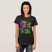 Funny Mardi Gras Parade Outfit Jester Hat Men Wome T-shirt (Voorkant volledig)