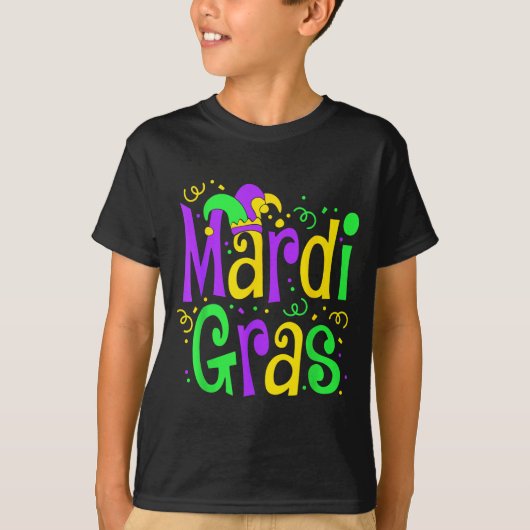 Funny Mardi Gras Parade Outfit Jester Hat Men Wome T-shirt (Voorkant)
