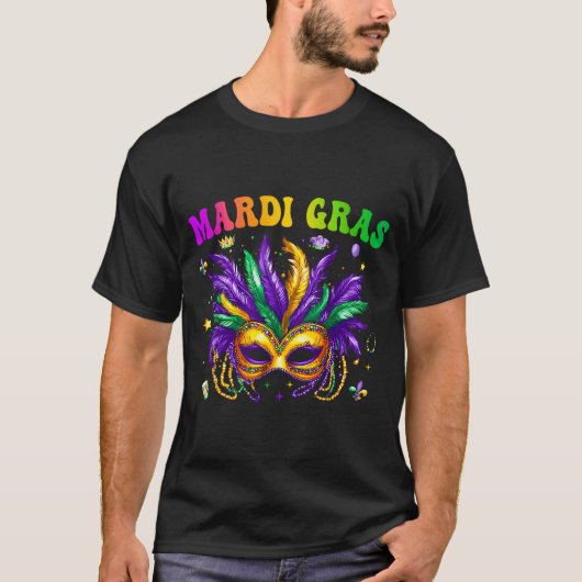 Funny Mardi Gras Parade Outfit Jester Hat Men Wome T-shirt (Voorkant)