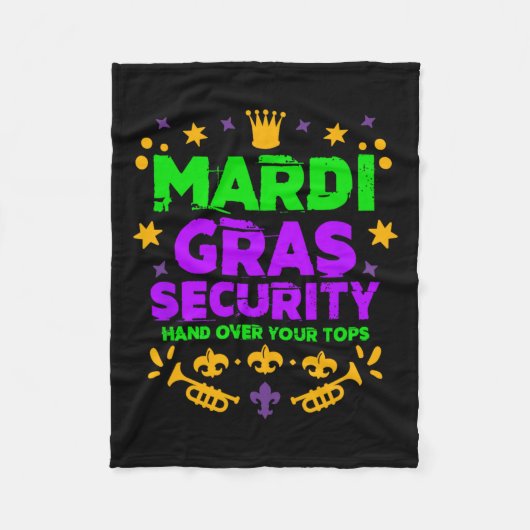 Funny Mardi Gras Security Parade Festival Mardi Gr Fleece Deken (Voorkant)