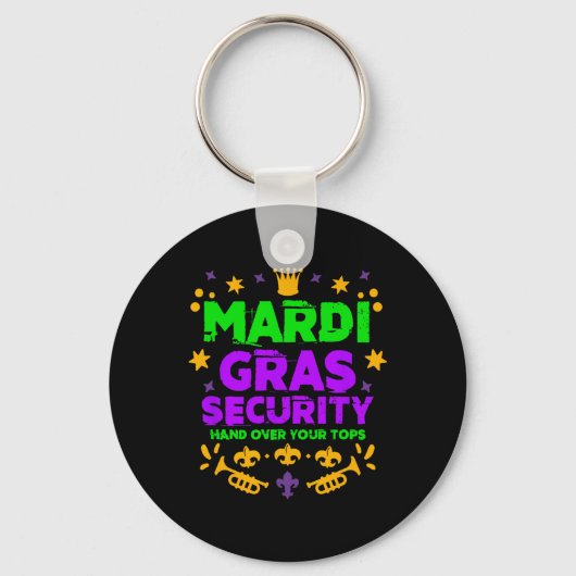 Funny Mardi Gras Security Parade Festival Mardi Gr Sleutelhanger (Voorkant)