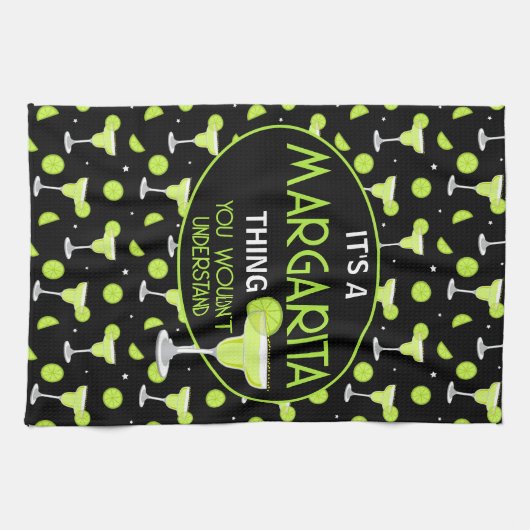 Funny Margarita Quote Cocktail Lover Theedoek (Horizontaal)