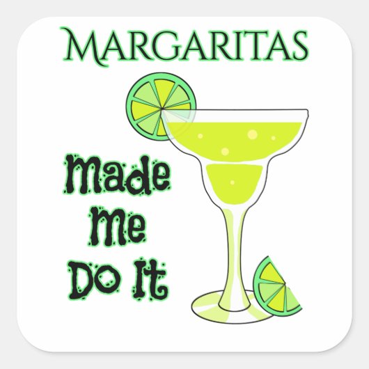 Funny Margaritas deed het Vierkante Sticker (Voorkant)