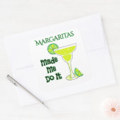 Funny Margaritas deed het Vierkante Sticker (Envelop)
