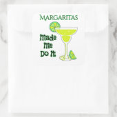 Funny Margaritas deed het Vierkante Sticker (Tas)