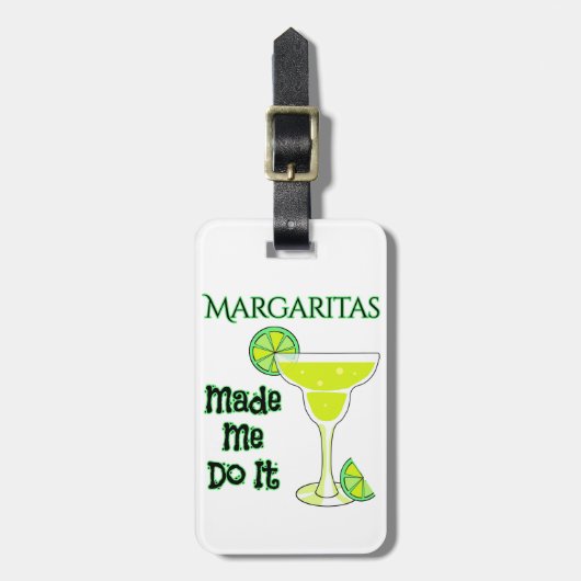 Funny Margaritas liet me het doen Bagagelabel (Voorkant verticaal)