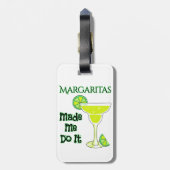Funny Margaritas liet me het doen Bagagelabel (Achterkant verticaal)