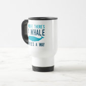 Funny Marine Biology Pun waar Thera Whale Reisbeker (Voorkant links)