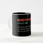 Funny Marketing Director Definition Tweekleurige Koffiemok (Voorkant links)