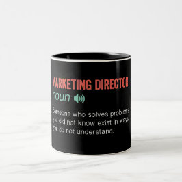 Funny Marketing Director Definition Tweekleurige Koffiemok