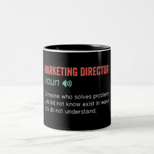 Funny Marketing Director Definition Tweekleurige Koffiemok
