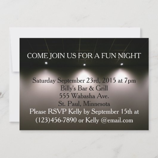 Funny Marquee Birthday Uitnodiging (Achterkant)