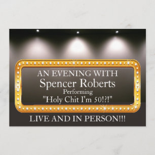 Funny Marquee Birthday Uitnodiging
