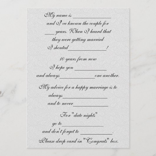 Funny Marriage Advice for Bride & Groom Advieskaart (Voorkant)