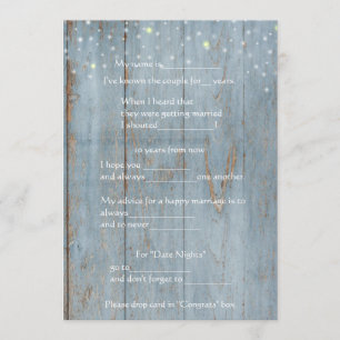 Funny Marriage Advice, Rustic Wood, Custom Programmakaart