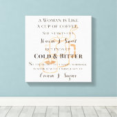 Funny Marriage als Coffee Retro Grunge Typografie Canvas Afdruk (Insitu (Houten vloer))