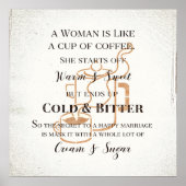 Funny Marriage als Coffee Retro Grunge Typografie Poster (Voorkant)