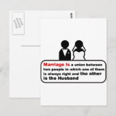 Funny Marriage Briefkaart (Voorkant / Achterkant)