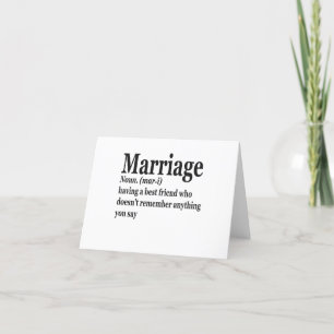 Funny Marriage Definition Couple Husband Wife Gift Bedankkaart