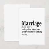 Funny Marriage Definition Couple Husband Wife Gift Bedankkaart (Voorkant / Achterkant)