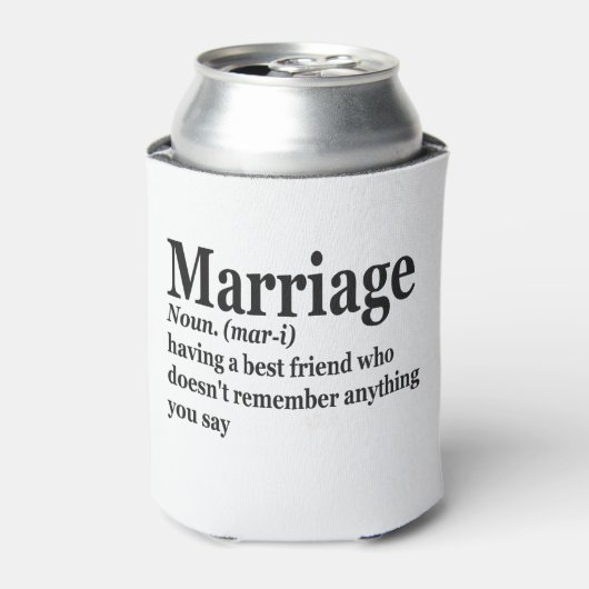 Funny Marriage Definition Couple Husband Wife Gift Blikjeskoeler (Blikje Voorkant)