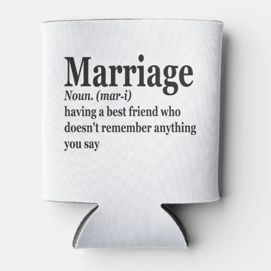 Funny Marriage Definition Couple Husband Wife Gift Blikjeskoeler (Voorkant)