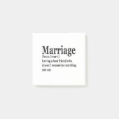 Funny Marriage Definition Couple Husband Wife Gift Post-it® Notes (Voorkant)