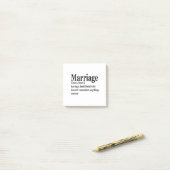 Funny Marriage Definition Couple Husband Wife Gift Post-it® Notes (Op bureau)