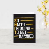 Funny Marriage Gift Hilarious Groom Bride Wedding Kaart (Gele Bloem)