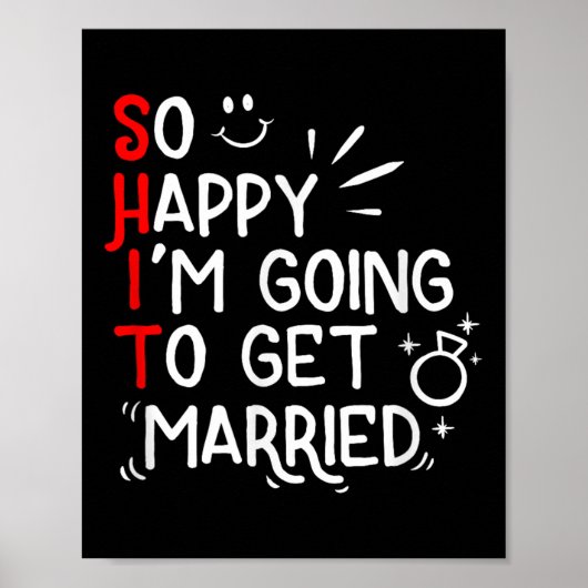 Funny Marriage Gift Hilarious Groom Bride Wedding Poster (Voorkant)