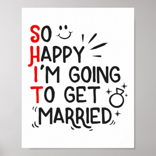 Funny Marriage Gift Hilarious Groom Bride Wedding Poster (Voorkant)