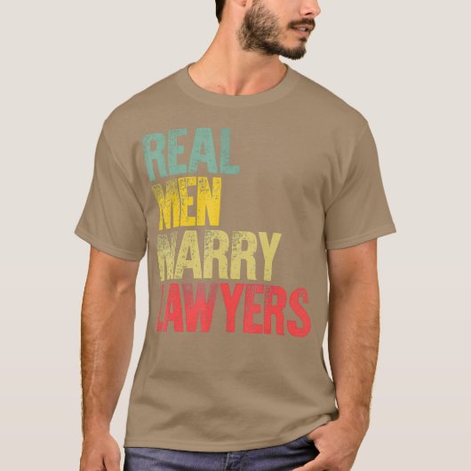 Funny Marriage Real Mannen Marry Lawyers Groom T-shirt (Voorkant)