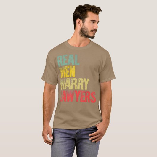 Funny Marriage Real Mannen Marry Lawyers Groom T-shirt (Voorkant volledig)