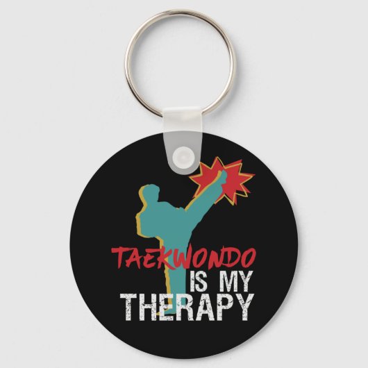 Funny Martial Arts Humor Taekwondo is mijn therapi Sleutelhanger (Voorkant)